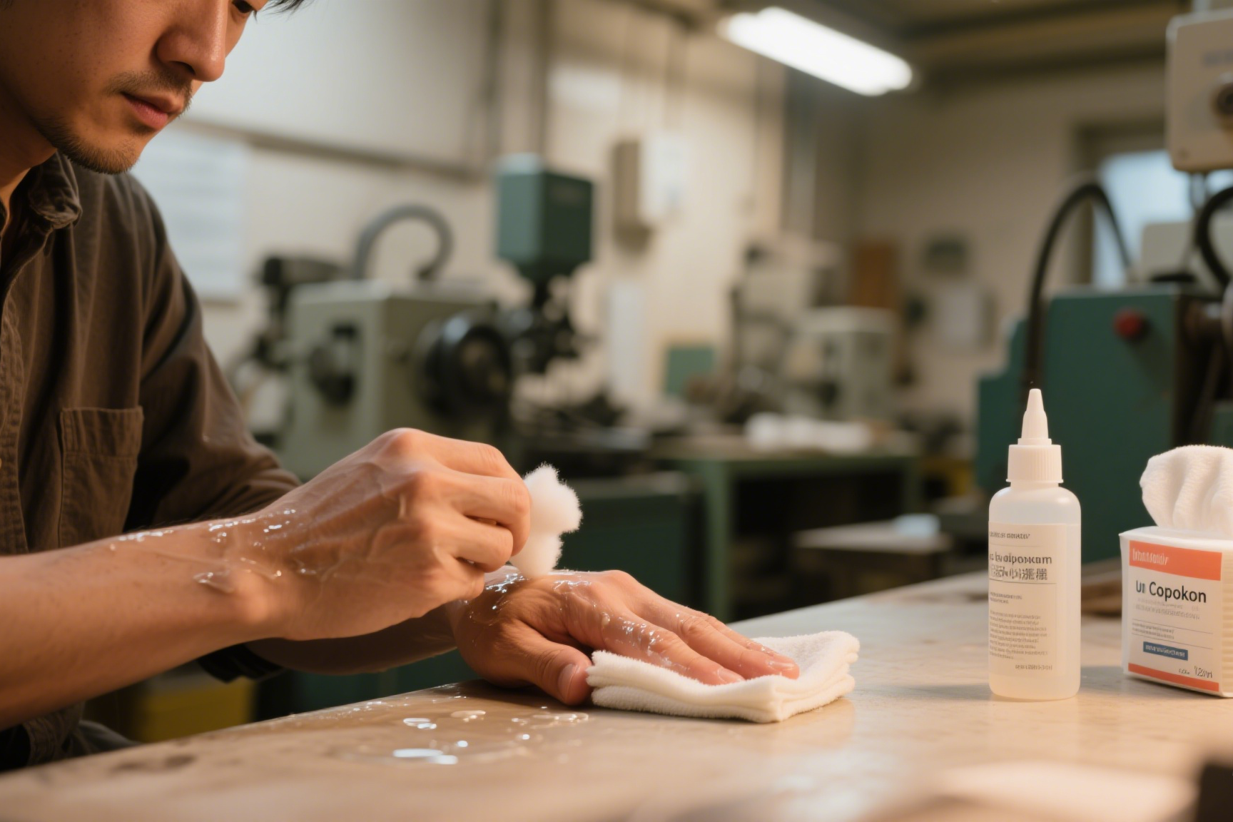 removing glue from entire hand