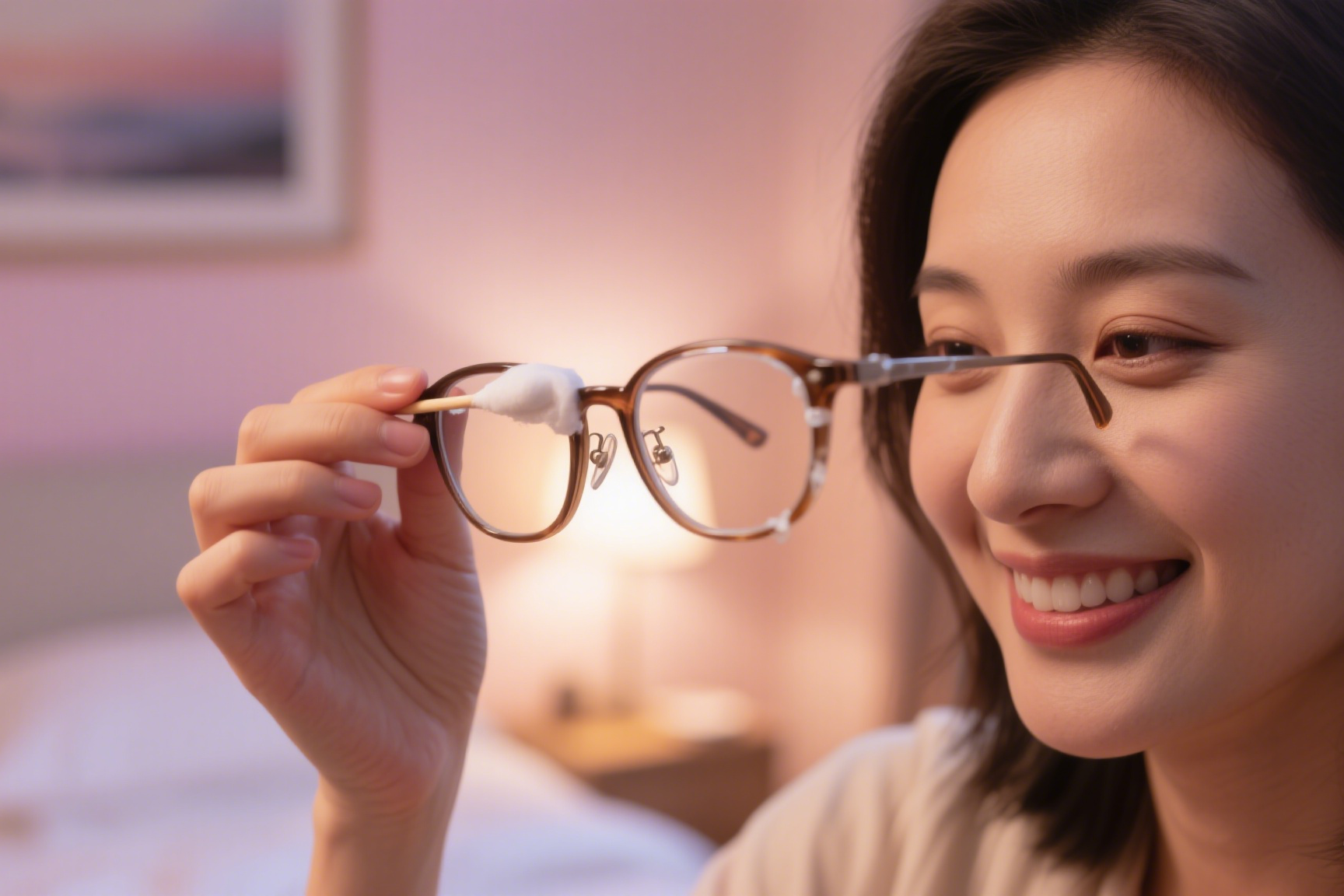 removing glue from glasses